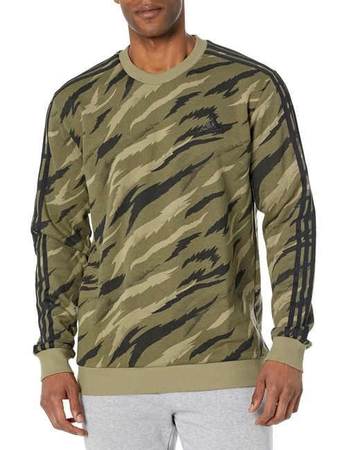 Adidas Green Essentials Tiger Camo Sweatshirt for men