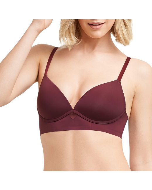 Maidenform Purple One Fab Fit Wireless Demi Bra With Convertible Straps And Lightly Lined Cups