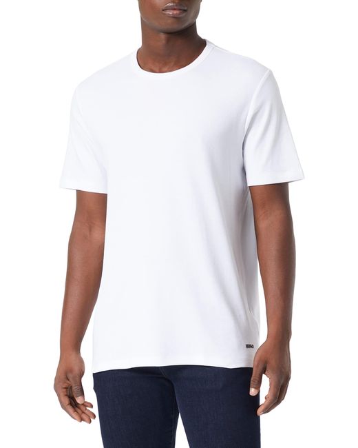HUGO S Dozy Pima-cotton Regular-fit T-shirt With Contrast Logo White for men