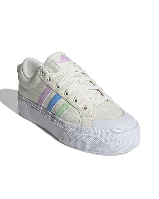Adidas White Bravada 2.0 Platform Shoe Sneaker