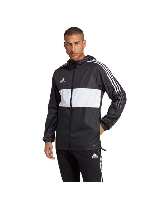 Adidas Black Tiro Aeroready Windbreaker Athletic Jacket for men