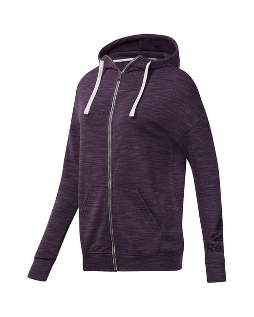 Reebok Purple S Marble Hoodie Sweatshirt