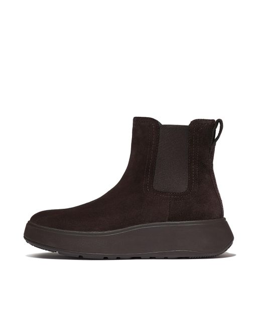 Fitflop Women F-Mode Contrast-Stitch Flatform Chelsea Boots |IN1-001| Black main image 1