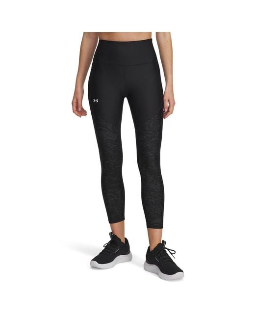 Leggings Tech Printed Panel Ankle Da Donna Bianco di Under Armour in Black