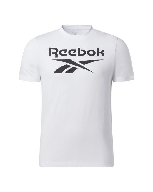Reebok White Identity Stacked Logo T-shirt for men