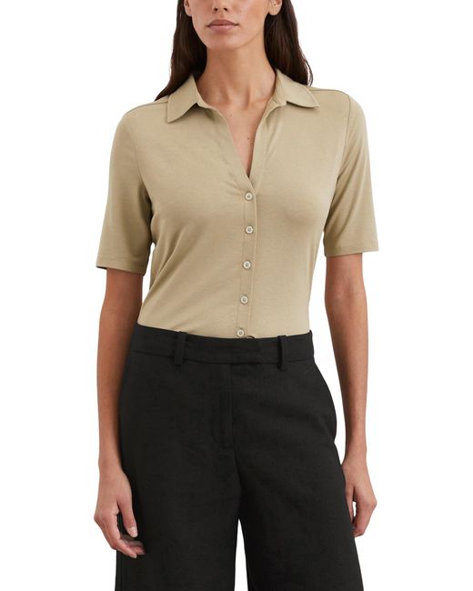 Marc OߴPolo Donna Camicia a iche Corte con Colletto Kent Classico Regular Fit di Marc O' Polo in Natural