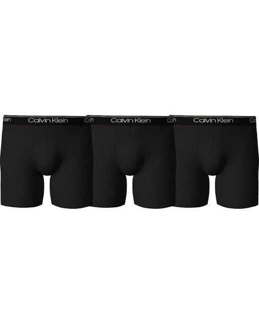 Lot de 3 Boxer Briefs Stretch Calvin Klein pour homme en coloris Black