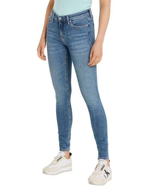 Jeans Mujer Vaqueros Mid Rise Skinny Fit Calvin Klein de color Blue