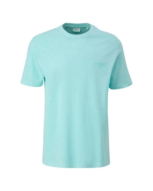 S.oliver 2151423 T-Shirt mit Label Print in Blue für Herren