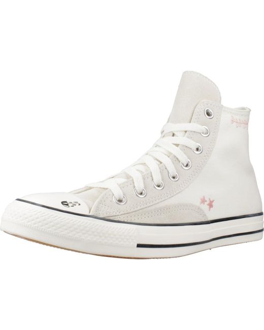 Chuck Taylor All Star High Top Sneaker Beige da Donna A09166C di Converse in White