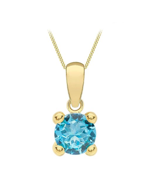 Amazon Essentials Blue 9ct Gold December Birthstone Pendant Necklace