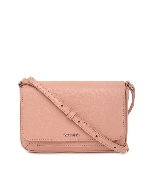 Calvin Klein Pink CK Must Crossbody Bag Cafe Au Lait Mono