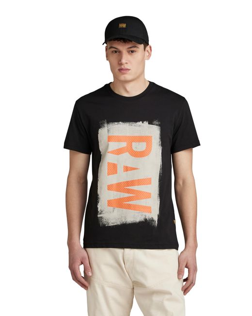 G-Star RAW Black Painted Raw Gr R T T-shirt for men
