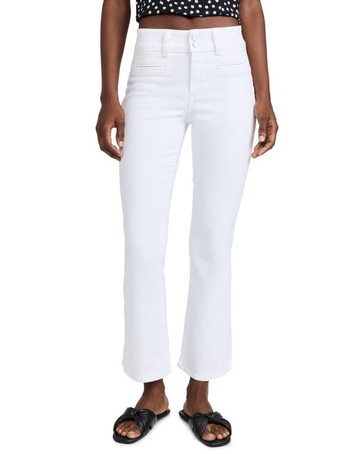 PAIGE Denim Claudine Ankle Flare Jeans in White | Lyst