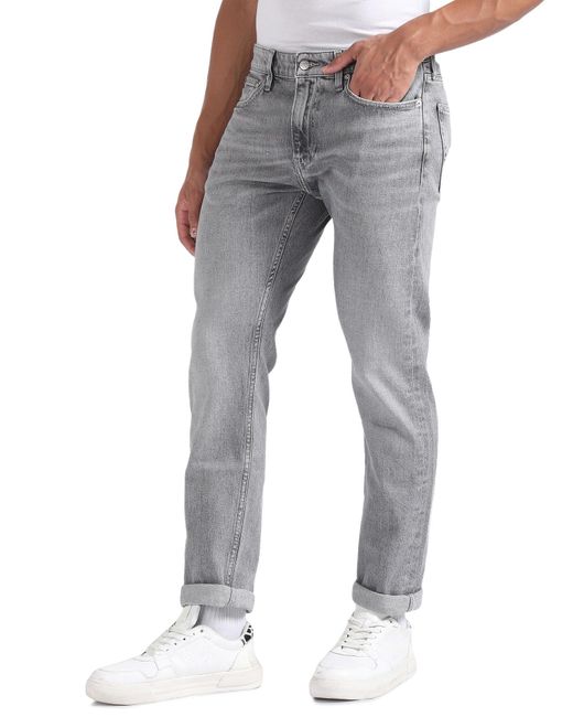 Calvin Klein Gray Jeans Slim J30j324191 Pants for men