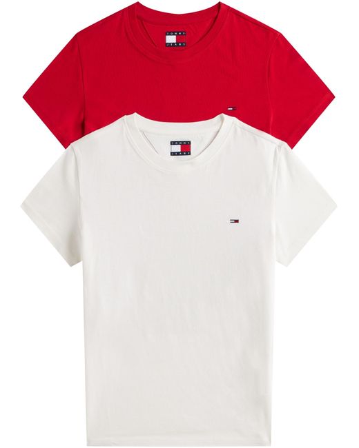 Tommy Hilfiger Red 2er Pack T-Shirts Kurzarm mit Rundhalsausschnitt