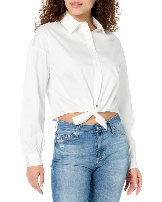 Camicia da donna a maniche lunghe con fiocco DEA di Guess in White