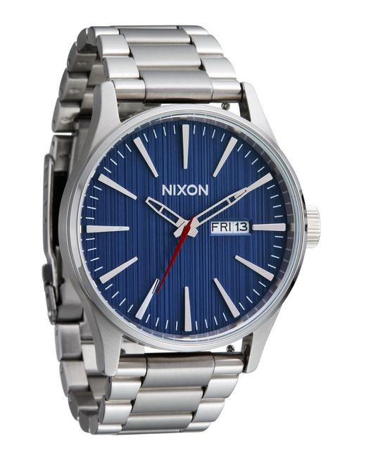 Nixon Sentry Ss Stainless Steel Day date 42mm Wr 100 Meters S Watch A356 in Grey for Men Lyst UK