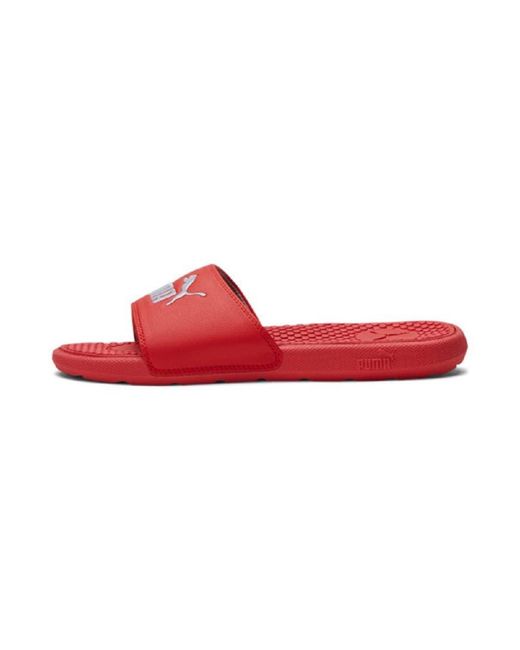 PUMA Cool Cat Campus Slides in Quarry Grey in Rot - Lyst