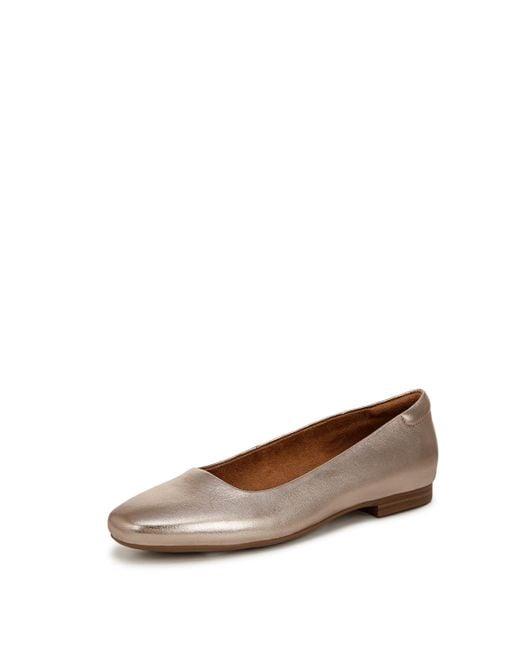 Naturalizer Brown S Kelly Ballet Flat Slip On Shoe Warm Silver Leather 8 M