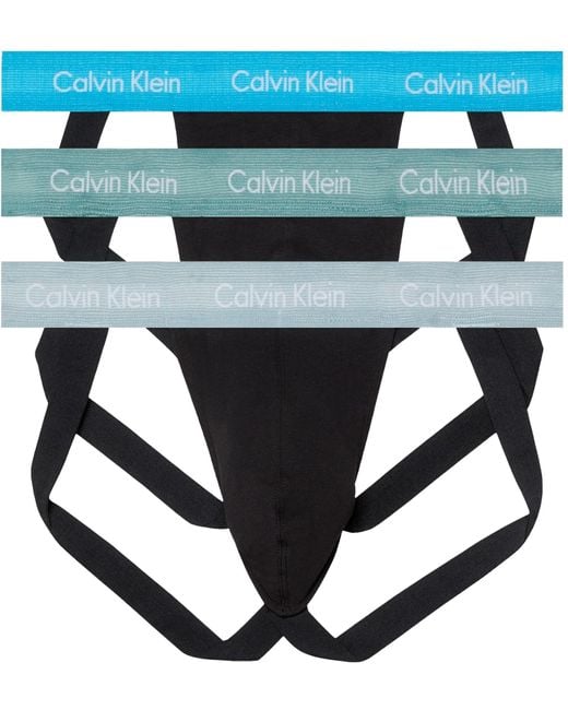 Calvin Klein Jock Strap 3Pk Suspensorium in Blue für Herren