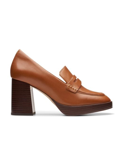 Clarks Brown Zoya85 Walk Leather Shoes In Tan Standard Fit Size 7