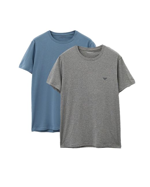 Endurance Crew Neck 2-Pack T-Shirt Emporio Armani pour homme en coloris Blue