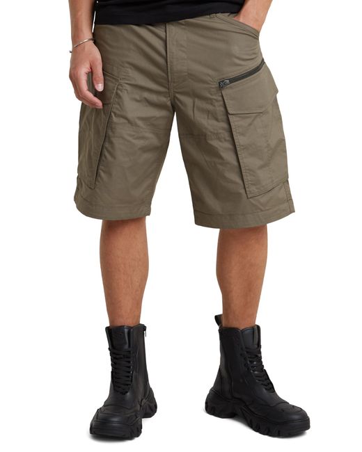G-Star RAW Green Rovic Zip Relaxed Shorts for men