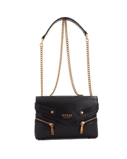 Guess Trissa Convertible Crossbody Flap Crossbody Voor in het Black