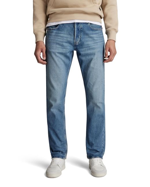 G-Star Raw MOSA STRAIGHT Bleu - Chaussure pas cher avec ! - Vêtements Jeans droit Homme 72,00 G-Star Raw MOSA STRAIGHT Bleu - Chaussure pas cher avec ! - Vêtements Jeans droit Homme 72,00