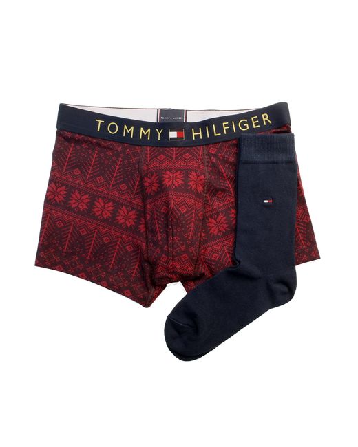 Conjunto de baúl y Calcetines Bañadores Ajustados para Hombre Tommy Hilfiger de hombre de color Red