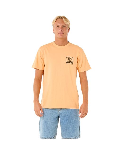 T-shirt girocollo da uomo con logo Relaxed Fit di Rip Curl in Blue da Uomo