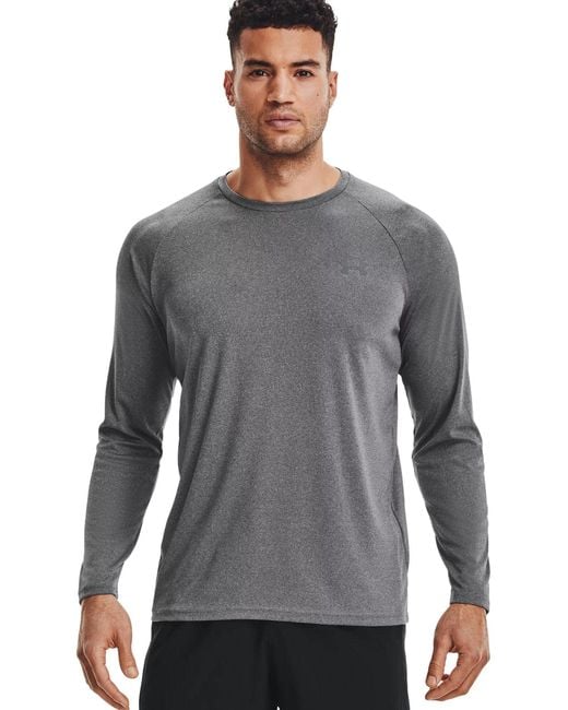 Under Armour Gray Ua Tech 2.0 Heatgear Long Sleeve Velocity Shirt for men