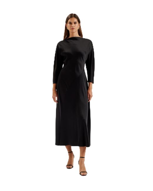 Ted Baker Black S Wmd-avelli-curve Seam Detail Midi Special Occasion Dress