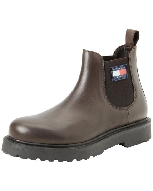 Tommy Hilfiger Brown Chelsea Boot Leather for men