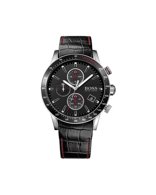 HUGO Boss Rafale Chronograph Black Leather Strap Watch 1513390 for men