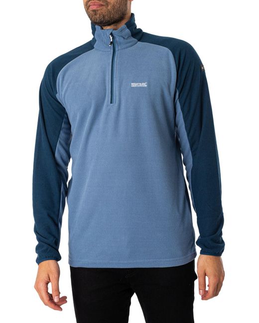 Regatta Blue Elson Ii Half Zip Half Zip Fleece Jacket for men