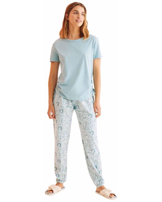 Women'secret Lange Pyjama Van 100% Katoen in het Blue