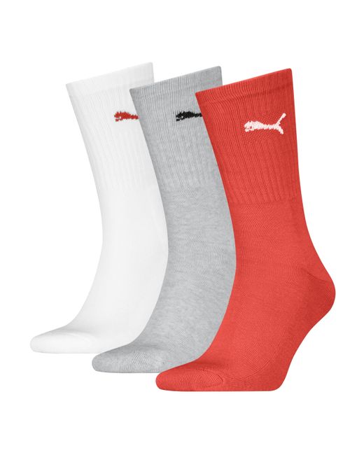 PUMA Crew Sock 3p in het Red