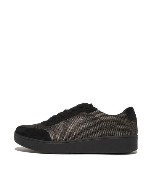 Fitflop Black Rally Glitz-canvas Trainers Sneaker