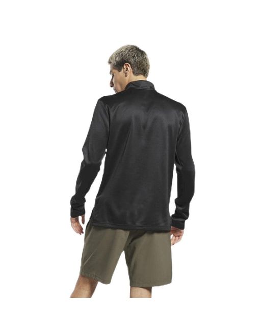 Reebok Black Quarter-zip Sweatshirt for men