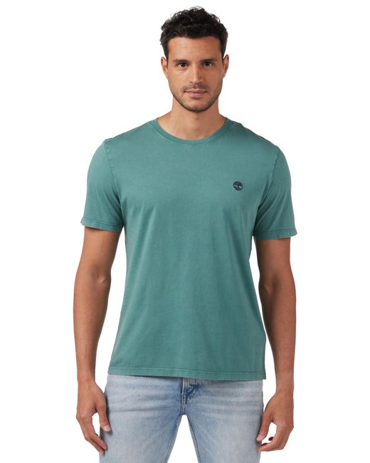 Timberland Green T-shirt With Logo Embroidery for men