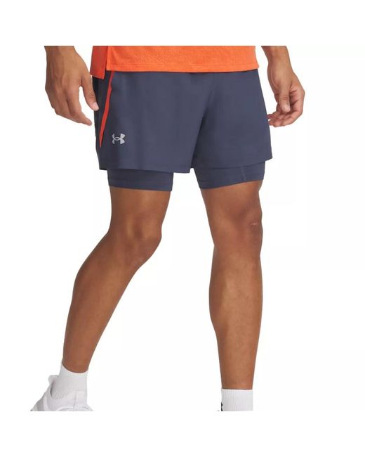 UA Launch 2-in-1 5" Shorts Bas Under Armour pour homme en coloris Blue