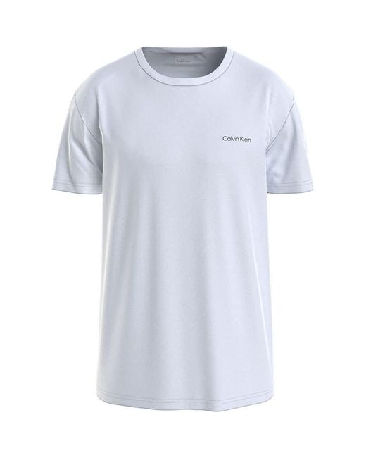 Calvin Klein T-Shirt Kurzarm Micro Logo Interlock Rundhalsausschnitt in Blue für Herren