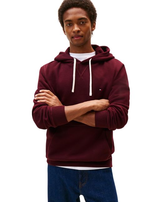Tommy Hilfiger Hoodie Seasonal Fleece mit Bauchtasche in Rot für