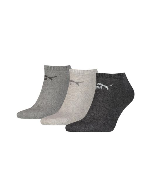 PUMA Gray Sneaker Socken im Retro Design knöchelhoch für 3er Pack