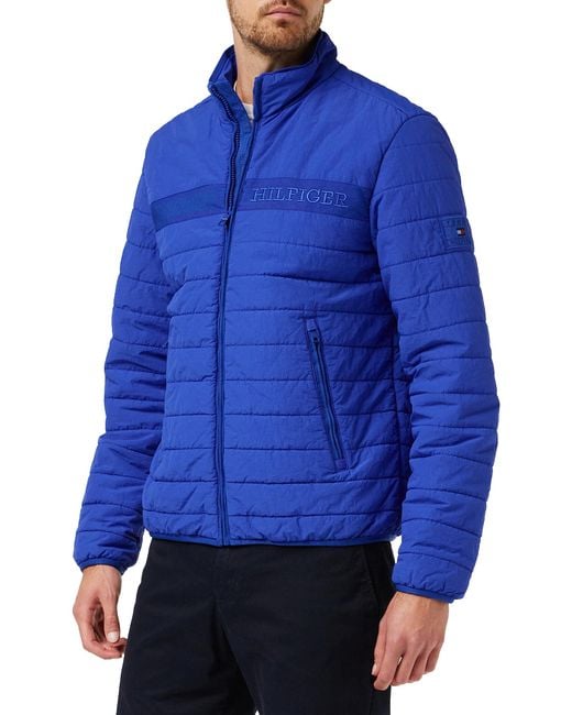 Tommy Hilfiger Blue Padded Jacket For Transition Weather for men