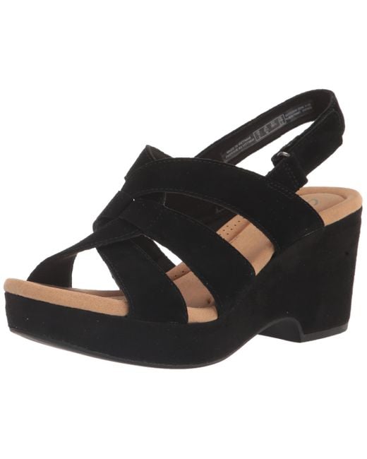 Clarks Giselle Beach Wedge Sandal in Black Lyst