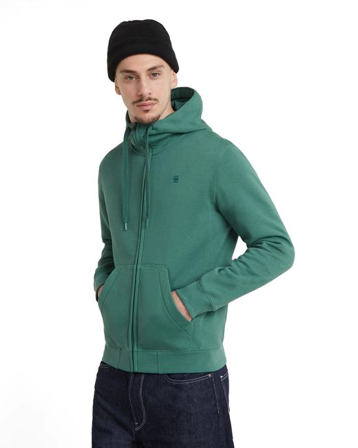 G-Star RAW Premium Core Hooded Zip Sweatshirt in Green für Herren