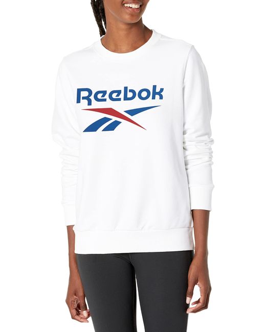 Reebok White Big Logo Crewneck Sweatshirt